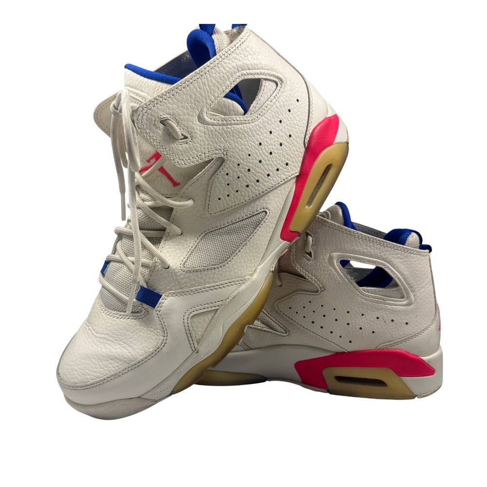 Nike Air Jordan 6‎ Retro Men 10.5 White Pink Blue Basketball Shoes